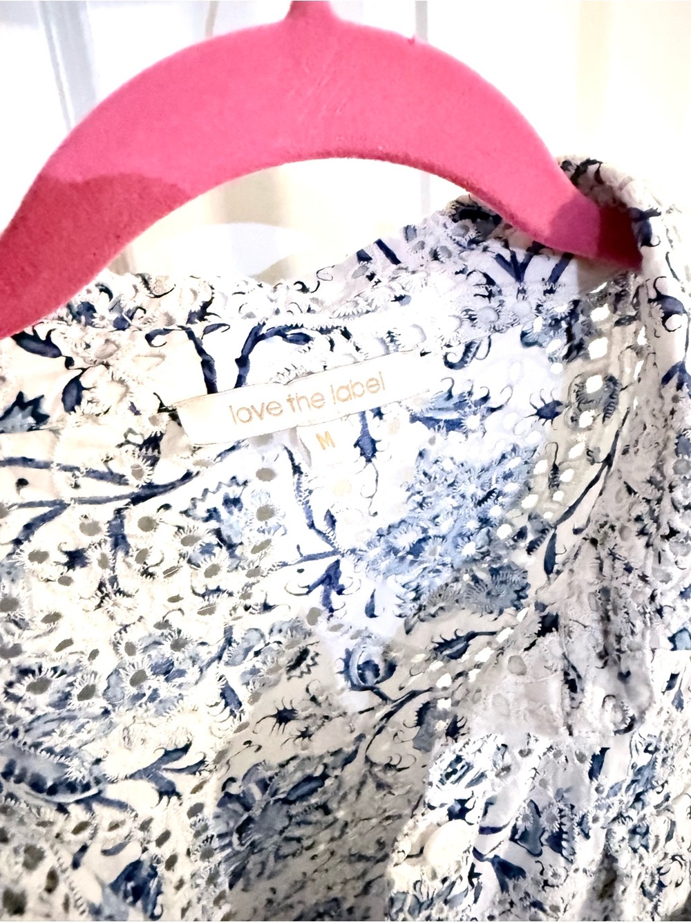 Love The Label The Sula Dress - Collared Puff Sleeve Summer Dress Blue White - Picture 5 of 8
